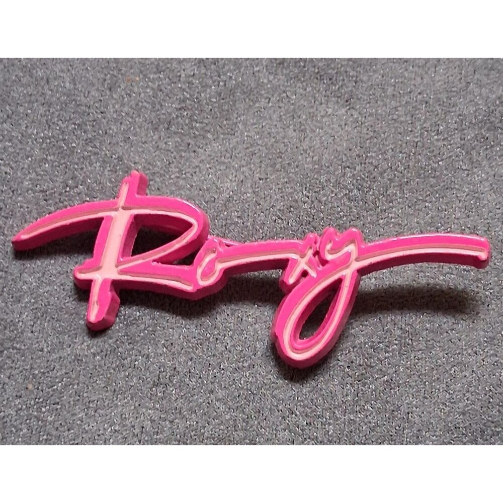 Pink Enamel Roxy Word Pin Script Name Letters Lapel Jewelry Accessory Cute